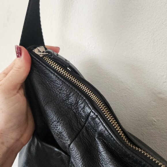 Womens Margot Crossbody Hobo Bag Purse Black 16" x 12" - Picture 7 of 7